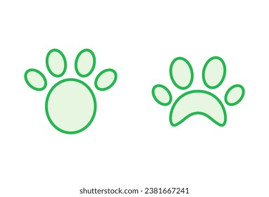 Paw icon set. paw print icon vector. dog or cat paw