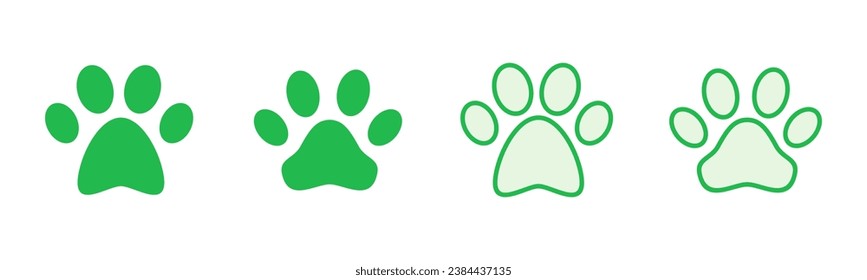 Paw icon set. paw print icon vector. dog or cat paw