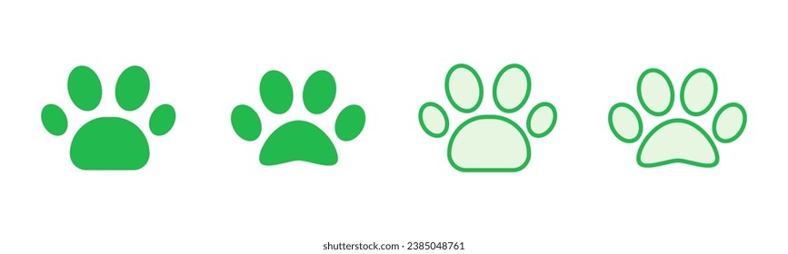 Paw icon set. paw print icon vector. dog or cat paw