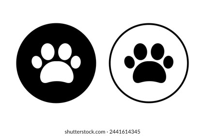 Conjunto de iconos de la pata. vector de icono de impresión de la pata.