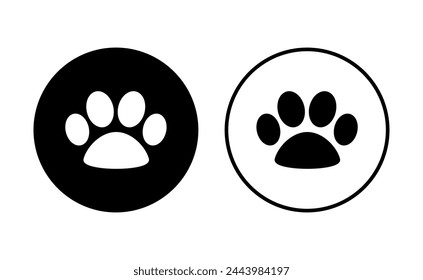 Pfote-Icon-Set. Pfote-Druck-Icon-Vektorgrafik. Hund- oder Katzenpfote