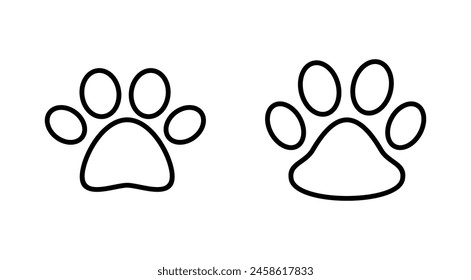 Paw icon set. paw print icon vector. dog or cat paw