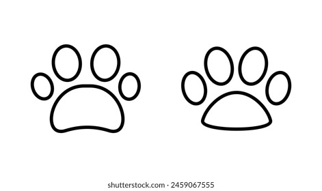 Paw icon set. paw print icon vector. dog or cat paw