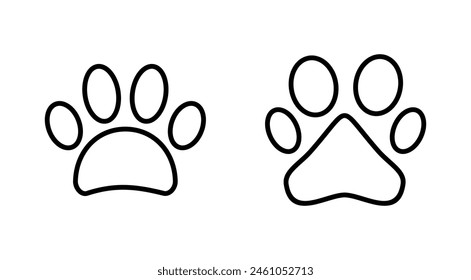 Pfote-Icon-Set. Pfote-Druck-Icon-Vektorgrafik. Hund- oder Katzenpfote