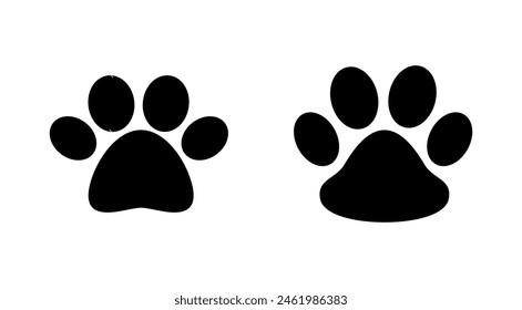 Paw icon set. paw print icon vector. dog or cat paw