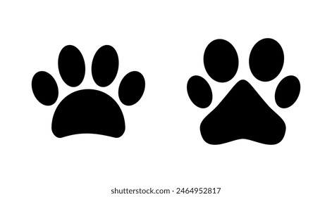 Paw icon set. paw print icon vector. dog or cat paw