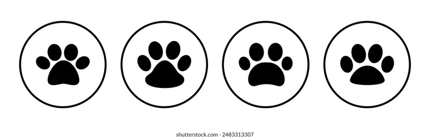 Conjunto de iconos de pata. Vector de impresión de pata. pata de perro o gato