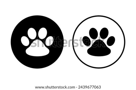 Paw icon set. paw print icon vector. dog or cat paw