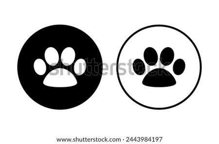 Paw icon set. paw print icon vector. dog or cat paw
