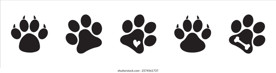 paw icon set vector. dog or cat paw. Paw icon vector illustration eps 10