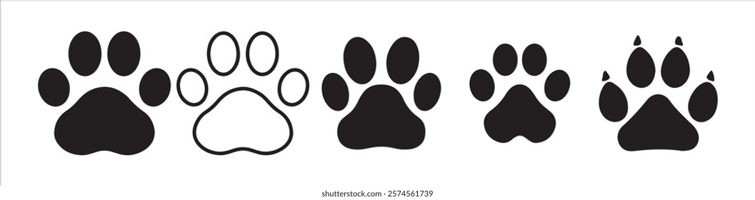 paw icon set vector. dog or cat paw. Paw icon vector illustration eps 10