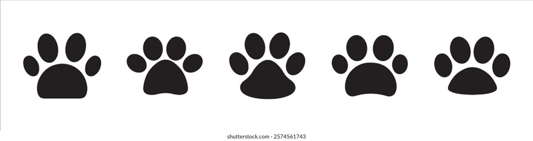 paw icon set vector. dog or cat paw. Paw icon vector illustration eps 10