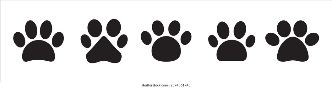 paw icon set vector. dog or cat paw. Paw icon vector illustration eps 10