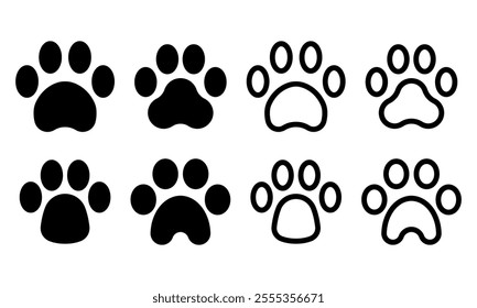 Paw icon set. vector illustration.
