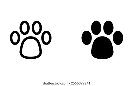 Paw icon set. Vector illustration.