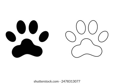 Paw icon set vector. paw print sign and symbol. dog or cat paw. paw print icon symbol template for graphic and web design collection logo vector illustration. Eps file 162.