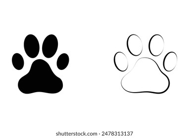 Conjunto de iconos de la pata Vector. símbolo y signo de la impresión de la pata. perro o gato pata. Plantilla de iconos de la impresión de la pata para gráfico y Ilustración vectorial del logotipo de la colección del Diseño web. Archivo Eps 163.