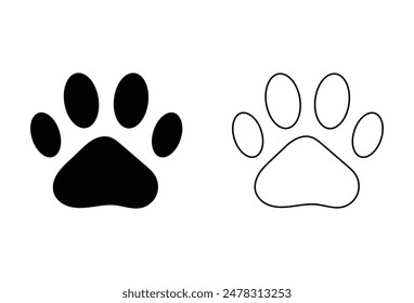 Paw icon set vector. paw print sign and symbol. dog or cat paw. paw print icon symbol template for graphic and web design collection logo vector illustration. Eps file 159.