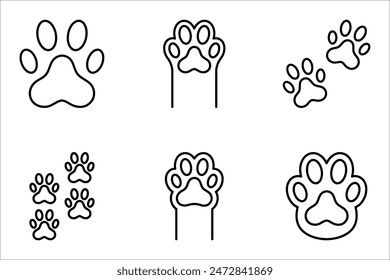 Paw icon set. vector for web and mobile app. paw print sign and symbol. vector illustration on white background