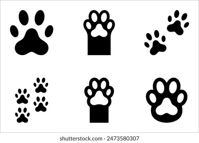 Paw icon set. vector for web and mobile app. paw print sign and symbol. vector illustration on white background