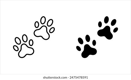 Paw icon set. vector for web and mobile app. paw print sign and symbol. vector illustration on white background