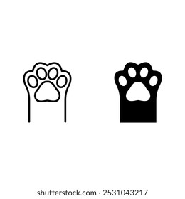 Paw icon set vector for web and mobile app color editable