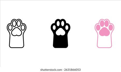 ícone de pata definido. vetor para aplicativo móvel e Web. símbolo e sinal de impressão de pata. ilustração de vetor no plano de fundo branco