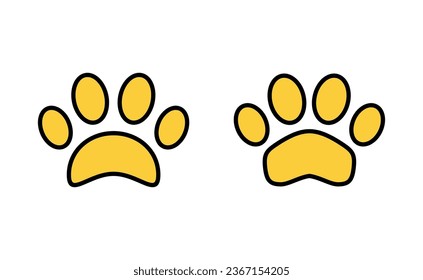 Paw icon set for web and mobile app. paw print sign and symbol. dog or cat paw