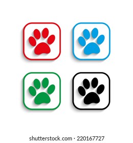 paw icon with shadow 