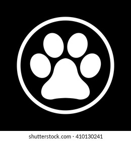 Paw icon sign in a Circle