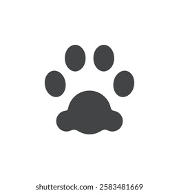 paw icon simple filled symbol vector