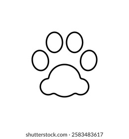 paw icon simple filled symbol vector