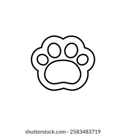 paw icon simple filled symbol vector