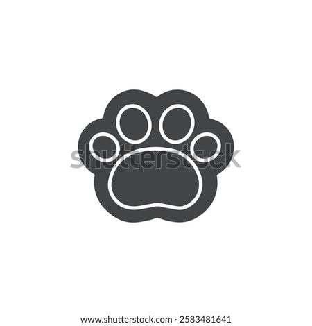 paw icon simple filled symbol vector