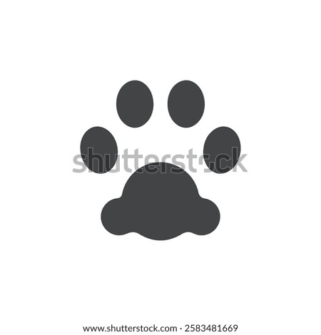 paw icon simple filled symbol vector