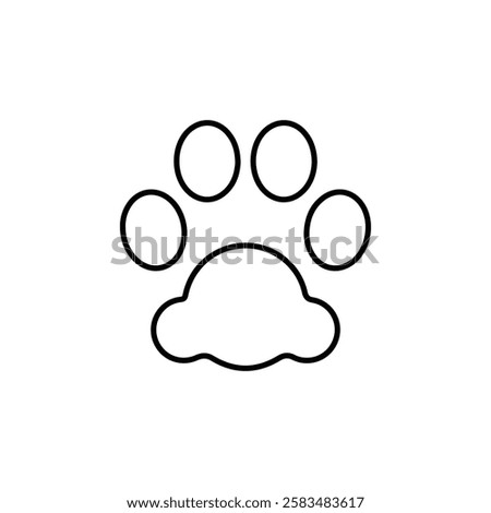 paw icon simple filled symbol vector