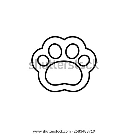 paw icon simple filled symbol vector