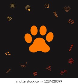 Paw icon symbol. Graphic elements for your design