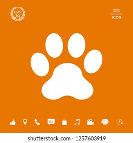 Paw icon symbol. Graphic elements for your design