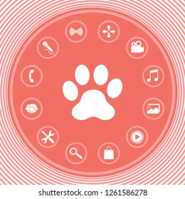 Paw icon symbol. Graphic elements for your design