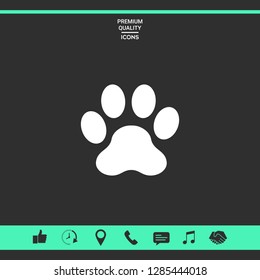 Paw icon symbol. Graphic elements for your design