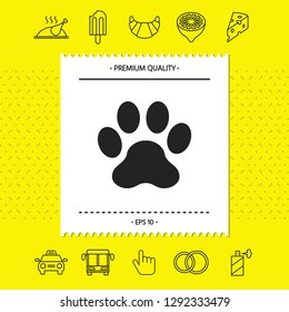 Paw icon symbol. Graphic elements for your design