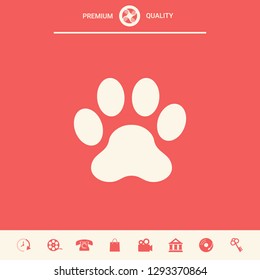 Paw icon symbol. Graphic elements for your design