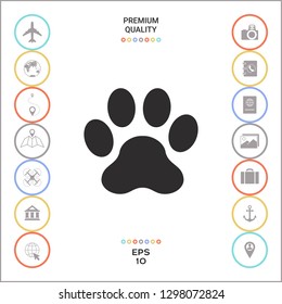 Paw icon symbol. Graphic elements for your design