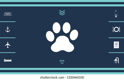 Paw icon symbol. Graphic elements for your design