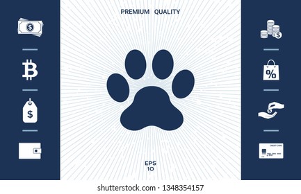 Paw icon symbol. Graphic elements for your design
