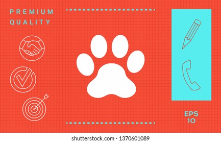 Paw icon symbol. Graphic elements for your design