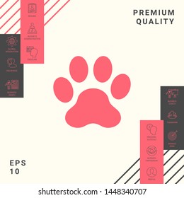 Paw icon symbol. Graphic elements for your design