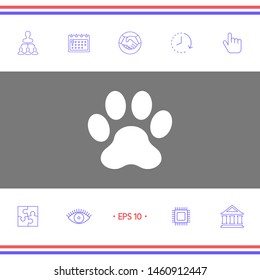 Paw icon symbol. Graphic elements for your design
