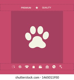 Paw icon symbol. Graphic elements for your design